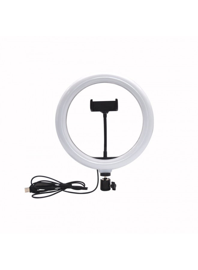 Direct Desktop Mobile Phone Bracket Fill Light Inch Cm Ring Self-timer Light Beauty Tattoo Live Light-Color:26cm Arc + Gimbal + Hose Mobile Phone Clip  - Image 1
