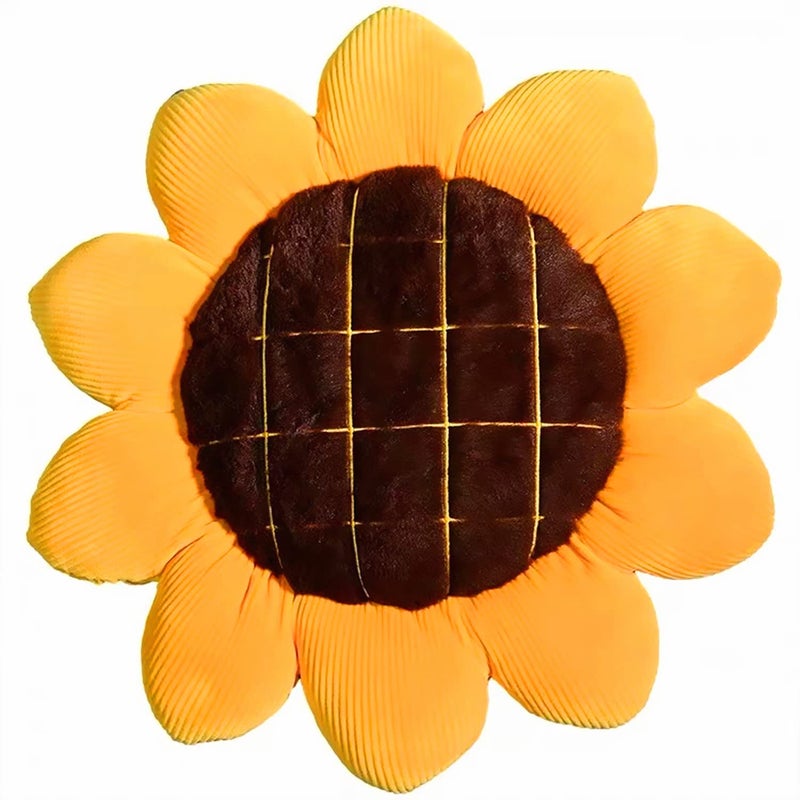 Levinis LEVINIS Yellow Sunflower Shape Chair Pads Large Throw Pillows Soft Velvet Decorative Reversible Pillow Cushion Mat for Bed Car Couch Chair Sofa Office 27