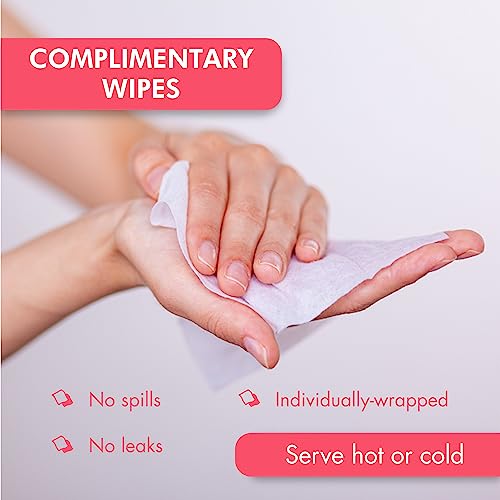 Diamond Wipes Pre-moistened Hand Wipes - “With Our Compliments” Logo 10x8” Extra Thick Lemon-Scented Pack of 50 Individually Wrapped Wet Wipes - Image 5