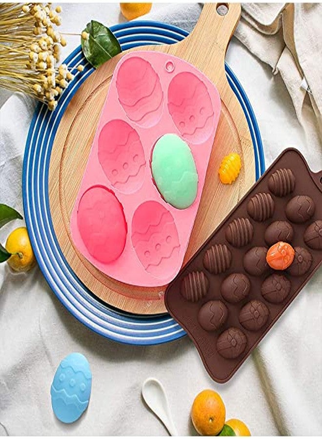 Gircss Easter Egg Shaped Silicone Mold for DIY Cake Decoration, Chocolate, Pastry, Muffin, Bread, Ice Cube, Soap, 2Pcs Egg Shaped Chocolate Molds - Image 4