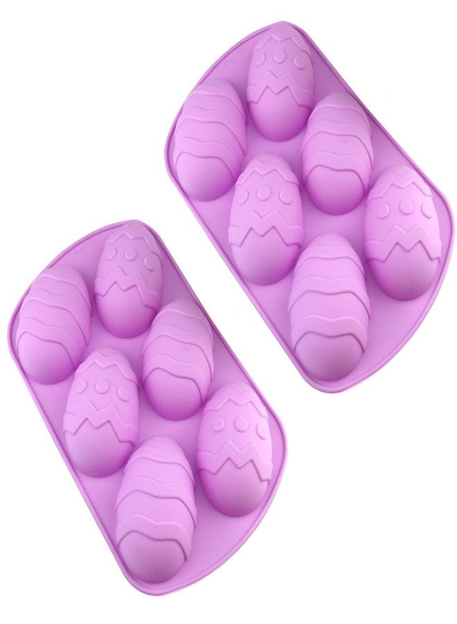 Gircss Easter Egg Shaped Silicone Mold for DIY Cake Decoration, Chocolate, Pastry, Muffin, Bread, Ice Cube, Soap, 2Pcs Egg Shaped Chocolate Molds - Image 1