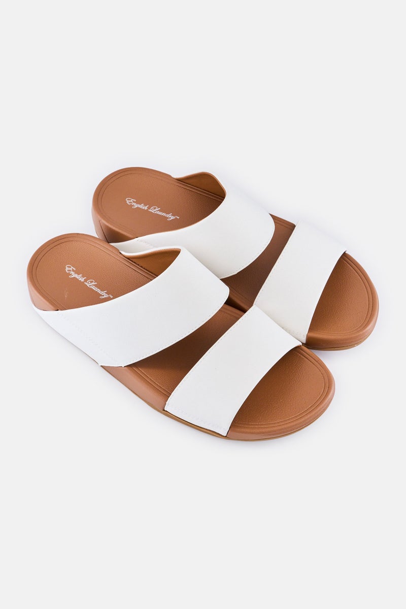 English Laundry صنادل عربية للرجال، بيضاء - Image 2