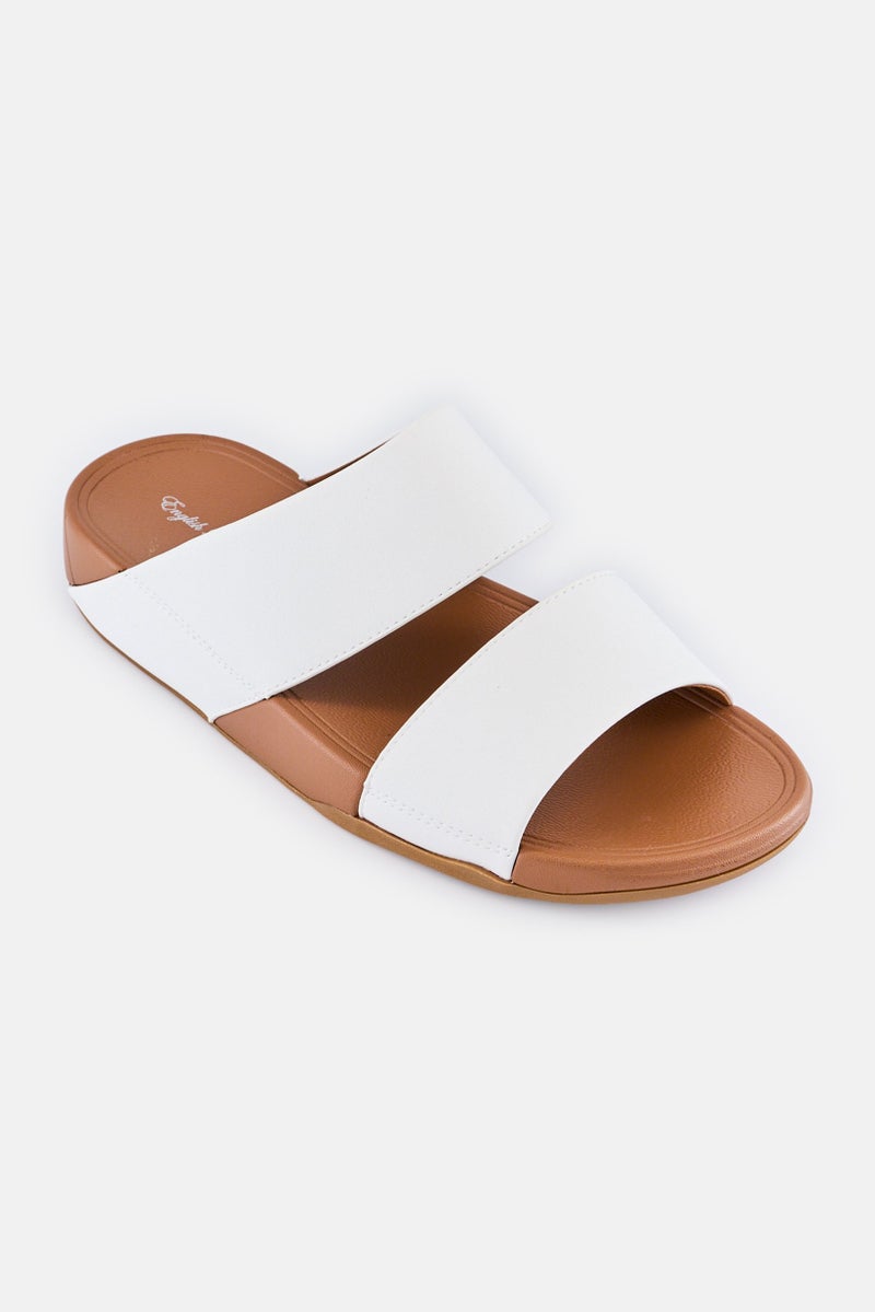 English Laundry صنادل عربية للرجال، بيضاء - Image 1