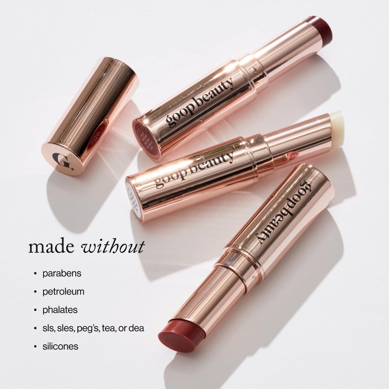 goop Beauty Lip Balm Trio | Clean Moisturizer for Chapped, Cracked & Dry Lips | Clear, Garnet, & Rose | Tinted for Sheer Color | Petroleum Free | 0.16 fl oz Each - Image 5