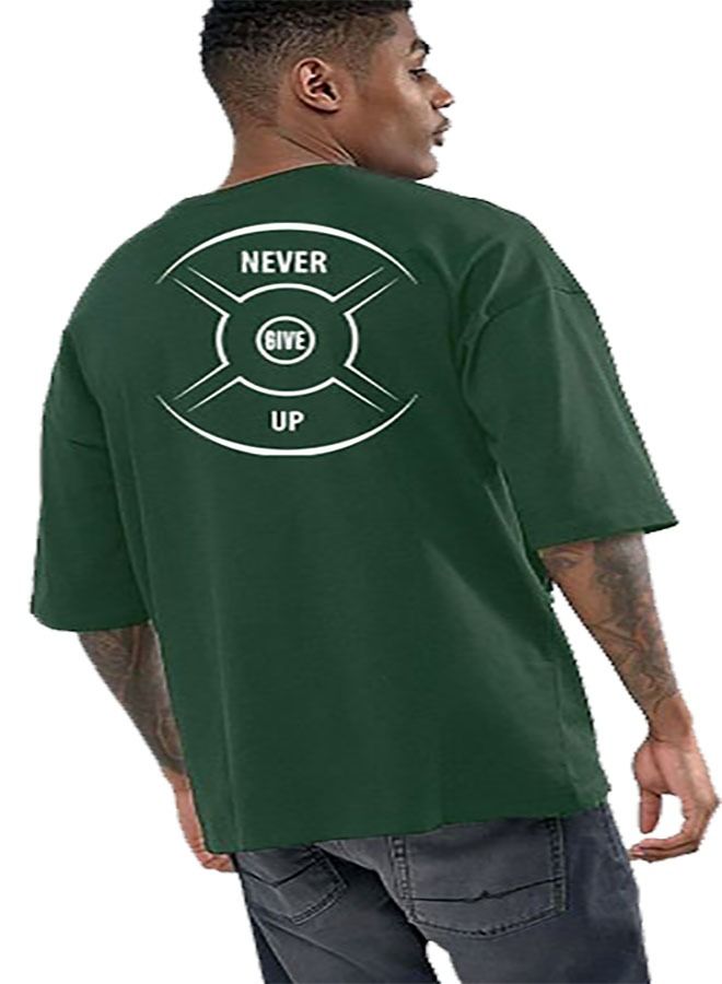 Genérico Men's Oversize T-shirt - NEVER GIVE UP Printed for exercise, gym and bodybuilding 11 - Image 3