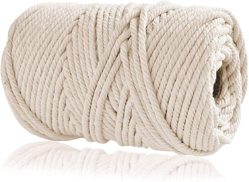 LUCRE Cotton Cord 200 Meters 3MM Cotton ThreadDori Best for Wall Hanging Plant Hanger Off White Thread noM61 - Image 1