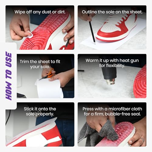 SNEAKARE Sole Guard – Shoe Sole Protector for Sneakers, Anti Slip Grip Tape, Shoe Bottom Cover, Non-Slip Shield Sheet, Shoes Protector for Men & Women – Pack of 1 - Image 4
