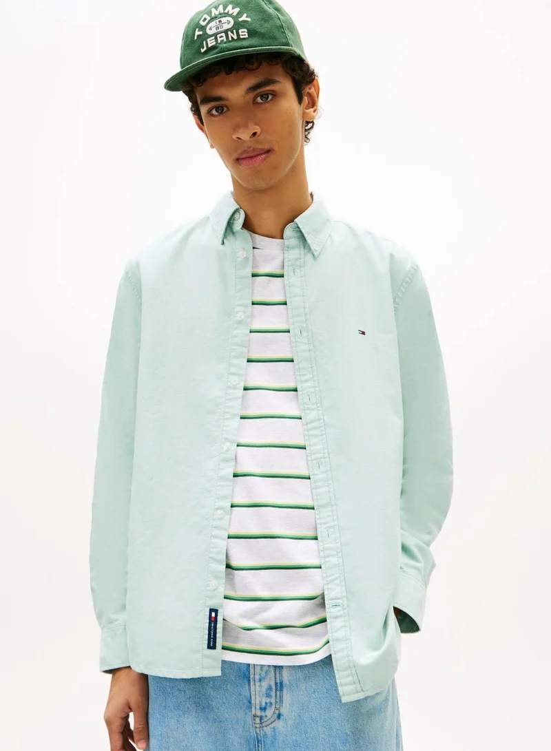 TOMMY JEANS Regular Fit Flag Embroidery Oxford Shirt