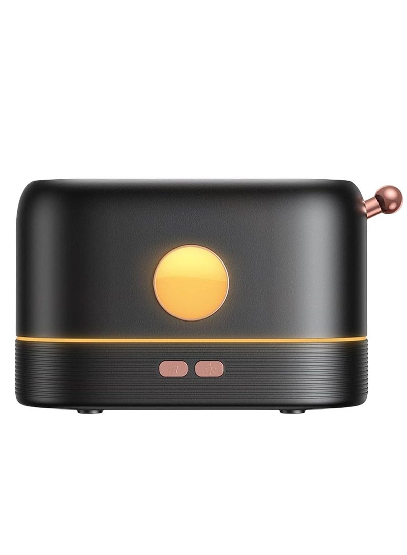ELTRAZONE Creative Air Humidifier & Essential Oil Diffuser – Simulation Flame Design for Office & Home (Black)  - Image 1