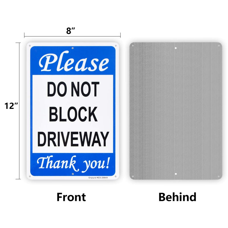 Enjoyist 2-Pack Please Do Not Block Driveway Thank You Sign - Image 2