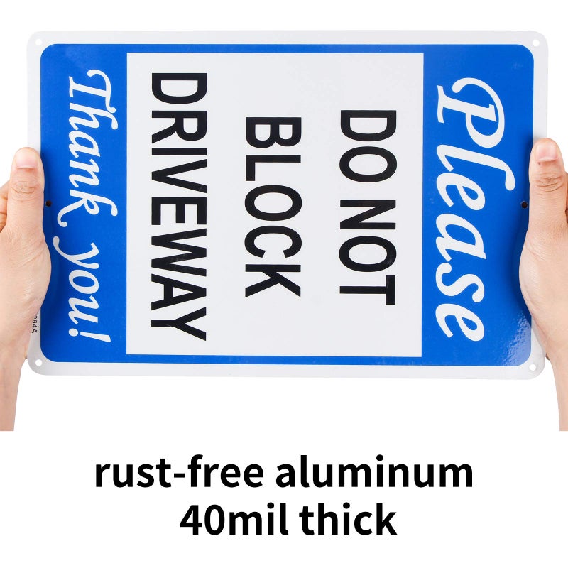 Enjoyist 2-Pack Please Do Not Block Driveway Thank You Sign - Image 3