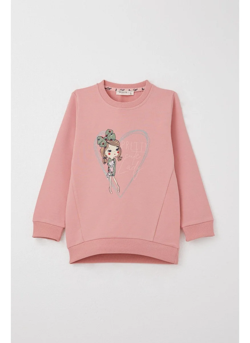Breeze Girls Tracksuit Cool Girl Printed 2-6 Years Old, Dusty Rose