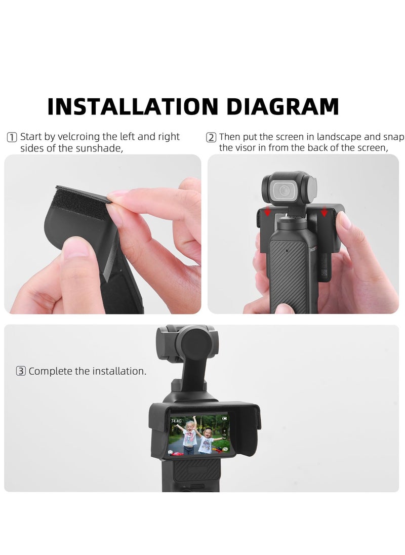 SYOSI - Screen Sun Hoods for DJI Osmo Pocket 3 Prevent Glare Protective Caps Quick Release Protector Cover Accessories - Image 1