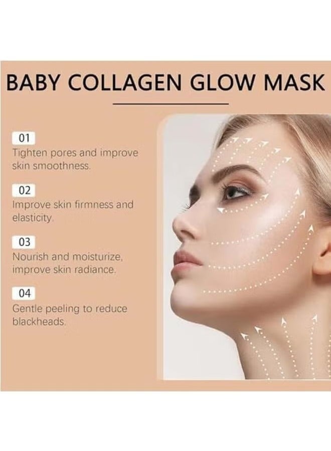 T3 Collagen Mask, Baby Collagen Glow Mask, Collagen Peel Off Mask, Hydrating Mask for Anti-Wrinkle, Anti-Aging, Pore Tightening, Firming Lifting Glowy Skin - Image 3