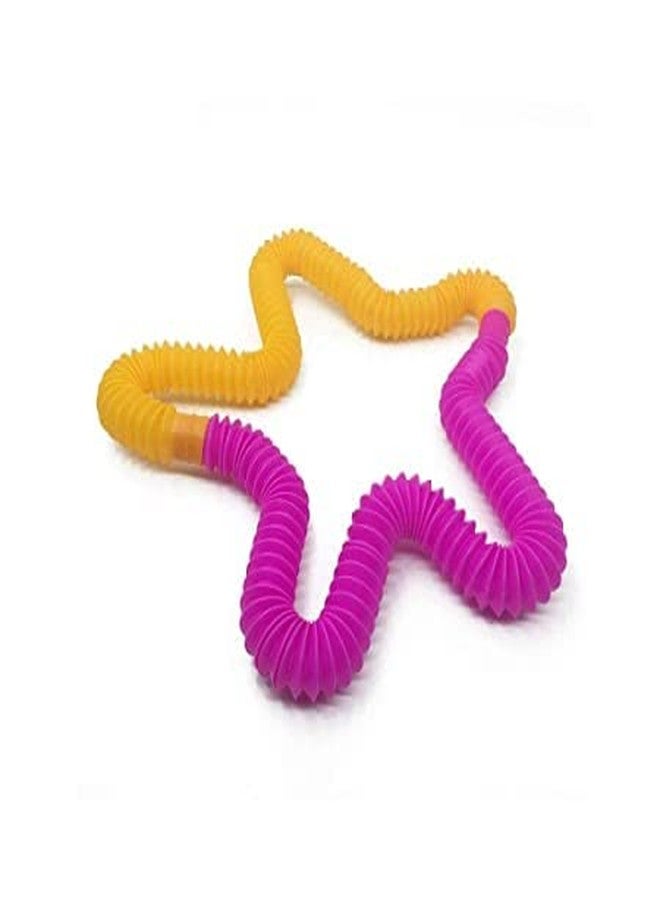 JAPZIYA Pack of 6 Pop Pipe Fidget Autism Anxiety Stress Relief Toys Pop Tube Occupational Therapy Fidget Toys Fidget it Tube Tube Sensory for Kids Mini Pipe Tubes Anxiety Music Pipe [ Multi Color ] - Image 3