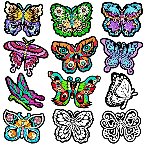 Stuff2Color Color Your Own Velvet Butterflies 12 Pack Beautiful Arts and Crafts Coloring Fun for All Ages Decorate Your Room Color with Friends Party Favors and Activities All Unique Designs - Image 1