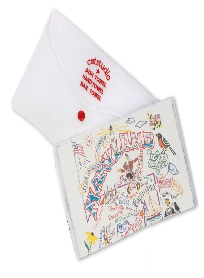 Catstudio Maryland Dish Towel - U.S. State Souvenir Kitchen and Hand Towel with Original Artwork - Perfect Tea Towels for Maryland Lovers, Travel Souvenir - Image 2