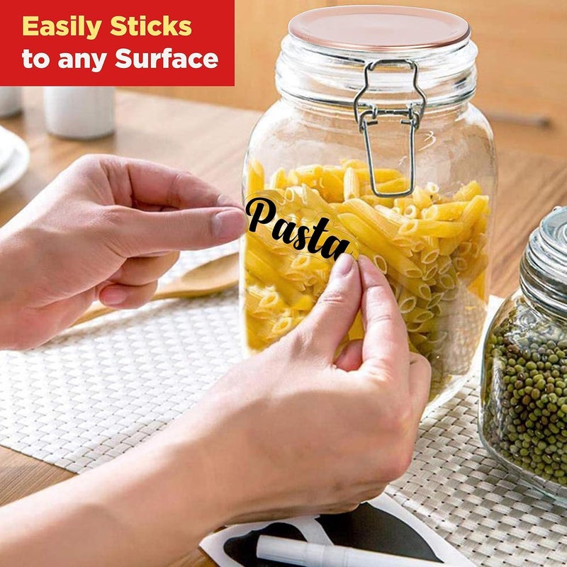 Fliptic ملصقات زجاجات ماسون شفافة ومائية مطبوعة لمطبخ التخزين وعبوات التوابل - أفضل ملصقات وحزمة تنظيم مكونة من 150 ملصق، 150 ملصق - Image 4