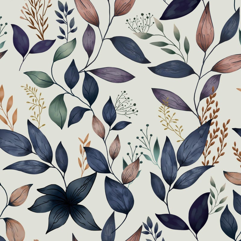 Fvlow Navy Leaf Peel and Stick Wallpaper Floral Wallpaper 17.4" x 118" Dark Blue Leaf Contact Paper Navy Vinyl Wrap Easily Peel Off Self-Adhesive Wall Paper for Bedroom Kitchen Cabinet Bathroom - Image 1