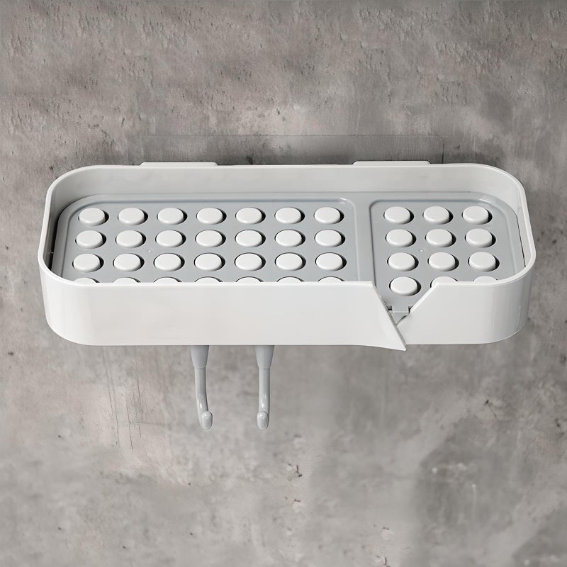 Favhome Luxury Eleghance Modern Rockstar Wall Mounted Soap Box Model 2024 for Bathroom with Drain Compartment and 2 Hooks - Image 1