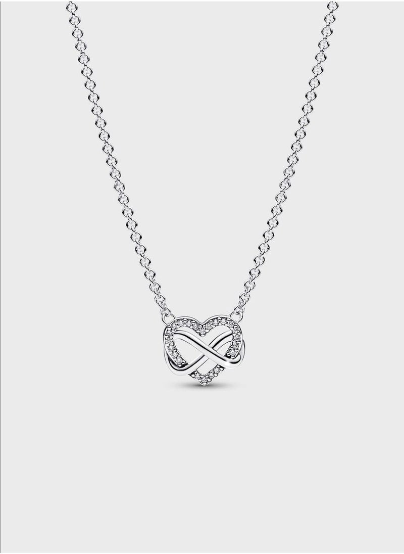 PANDORA Infinity Heart Sterling Silver Necklace - Image 1