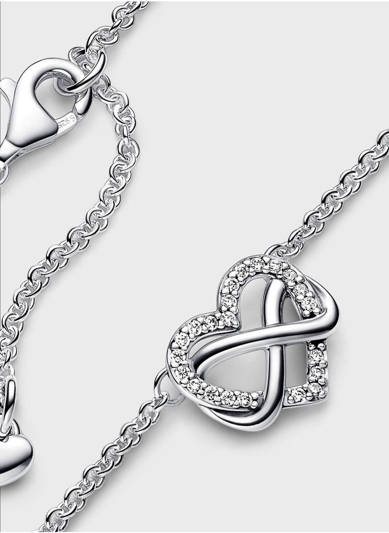 PANDORA Infinity Heart Sterling Silver Necklace - Image 2