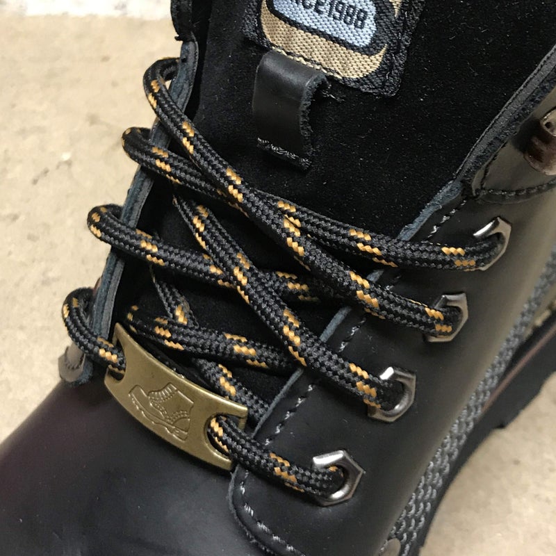 bq B&Q 3 Pairs Heavy Duty Round Boot Laces Shoelaces for Hiking Walking Construction Safety Work Boots Shoes (54" (140cm), Black Yellow Brown Spot) - Image 2