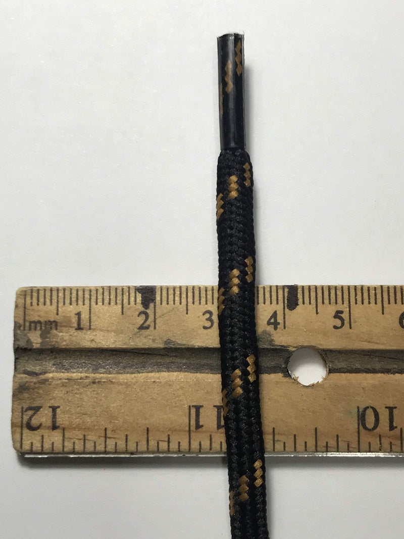 bq B&Q 3 Pairs Heavy Duty Round Boot Laces Shoelaces for Hiking Walking Construction Safety Work Boots Shoes (54" (140cm), Black Yellow Brown Spot) - Image 5