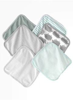 Tiny Hug Soft Baby Washcloths - Set of 6 in Pastel Colors with Animal and Stripe Patterns  - Image 4