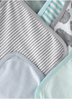Tiny Hug Soft Baby Washcloths - Set of 6 in Pastel Colors with Animal and Stripe Patterns  - Image 3