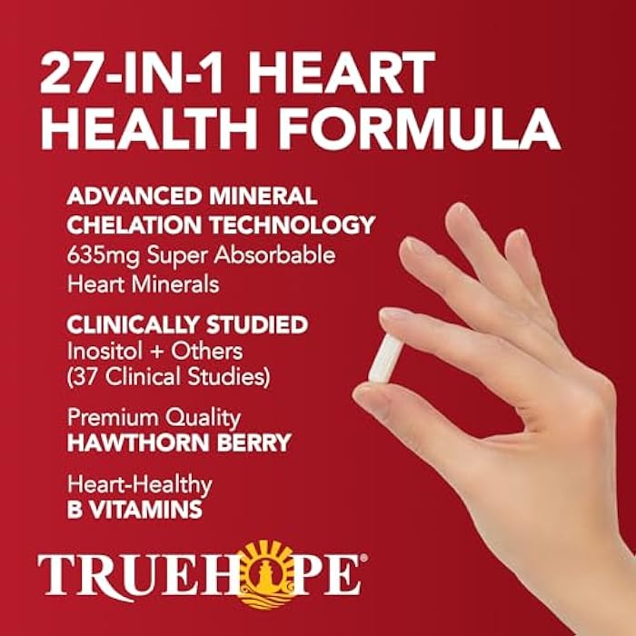 Truehope 27-in-1 Heart Health Supplement | Supports Blood Pressure, Circulation & Cardiovascular Health | Hawthorn, Motherwort, Inositol | + Advanced Chelation | Herbal Formula - Image 5