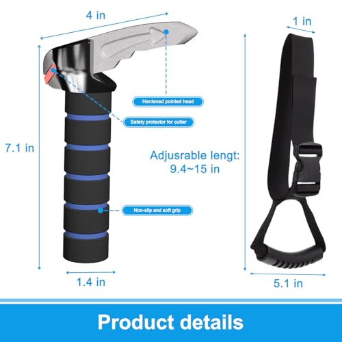 Shouken Elderly Car Handle AssistCar Door Handle for ElderlySupport Multifunction Door Latch for Seniors and Handicapped Blue 2 Pack Car Handle Strap - Image 3