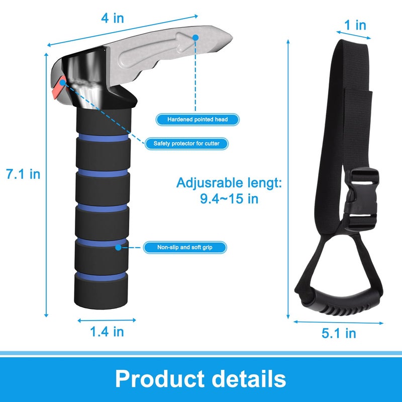 Shouken Elderly Car Handle AssistCar Door Handle for ElderlySupport Multifunction Door Latch for Seniors and Handicapped Blue 2 Pack Car Handle Strap - Image 4