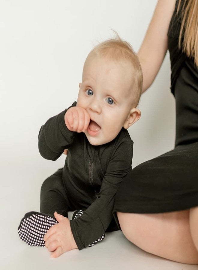 Owlivia Rayon Made from Bamboo Footie Pajamas, Baby Boy Girl Sleep 'N Play, Zip Front Footed Sleeper Pjs(Newborn, Black) - Image 2