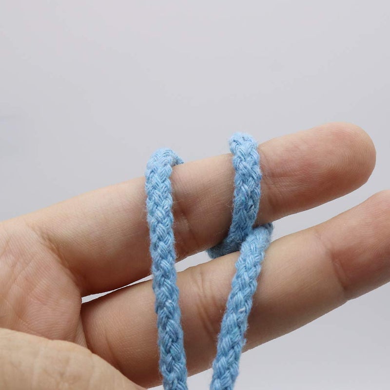 Tenn Well Braided Cotton Cord, 165 Feet 5mm Wide Macrame Cotton Rope for Plant Hangers Wall Hangings Dream Catchers DIY Crafts (Blue) - Image 4