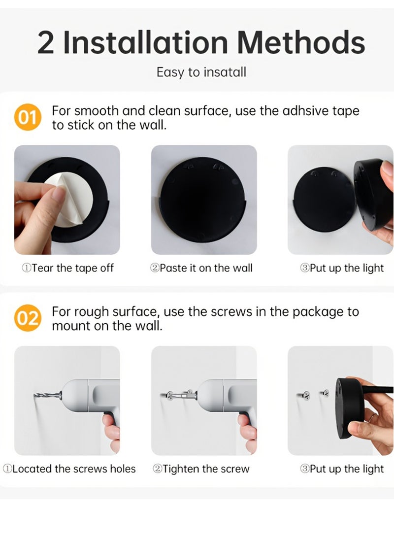 EzzySo - Motion Sensor Picture Light LED Cat-Eye Bulb Wall Sconce 360° Rotation Rechargeable for Hallway Wall Stair Kids Room - Image 1