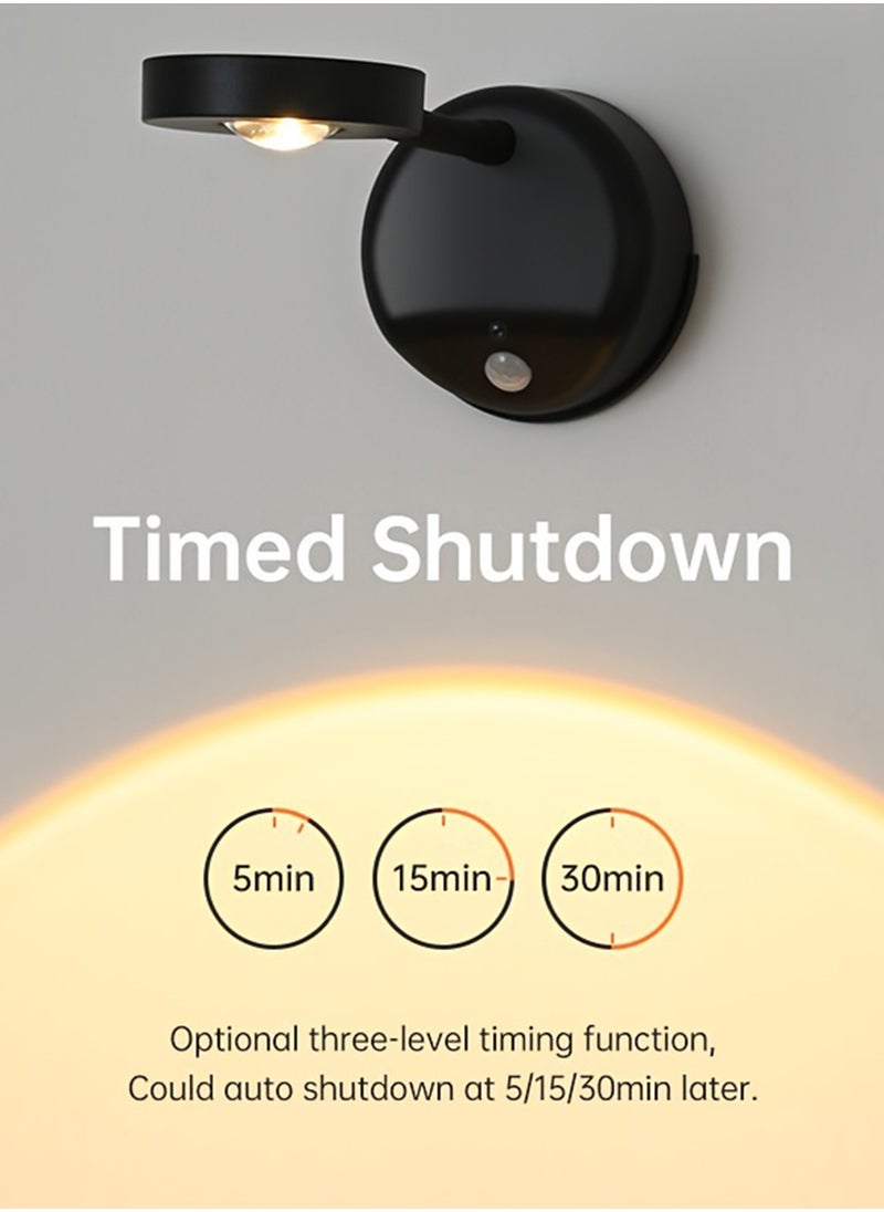 EzzySo Motion Sensor Picture Light LED Cat-Eye Bulb Wall Sconce 360° Rotation Rechargeable for Hallway Wall Stair Kids Room  - Image 2