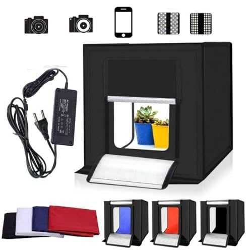 VTS 50x50 cm LED Tent Light Cube Diffusion Soft Box Kit with 4 Colors Backdrops Portable Photo Studio Shooting for Photography - Image 1
