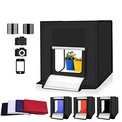 VTS 50x50 cm LED Tent Light Cube Diffusion Soft Box Kit with 4 Colors Backdrops Portable Photo Studio Shooting for Photography - Image 2