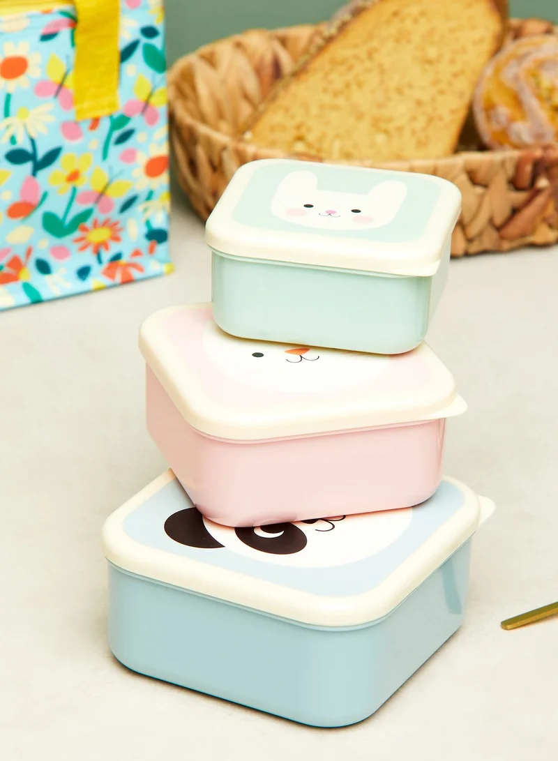 Rex London Set Of 3 Miko And Friends Snack Boxes