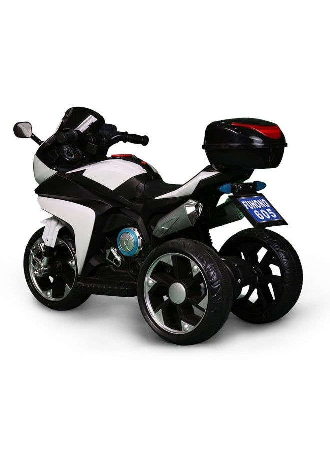 Dream Land Rubble Ride-on Motorcycle for Kids with 3 Wheels - White - SPP605  - Image 2