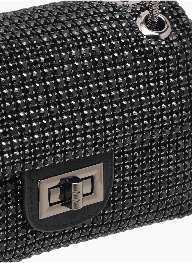 Celeste Women's Embellished Crossbody Bag with Twist Lock Closure  - Image 4