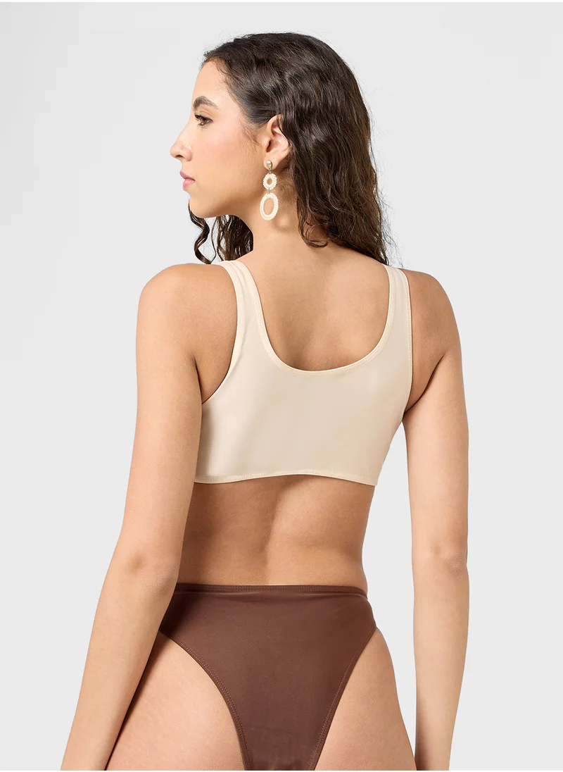 جينجر Colorblock Cutout Detail Swimsuit
