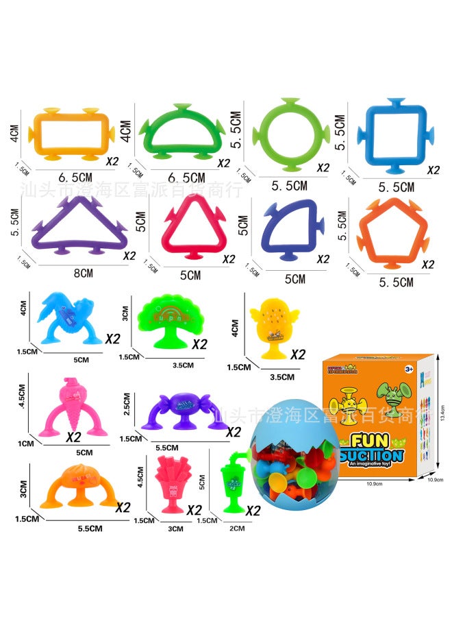 Fp Sucker Sticky Music Children's Bathroom Bath Toy French Fries Coke Chicken Wings Geometric Darts Educational Assembled Play - Image 1