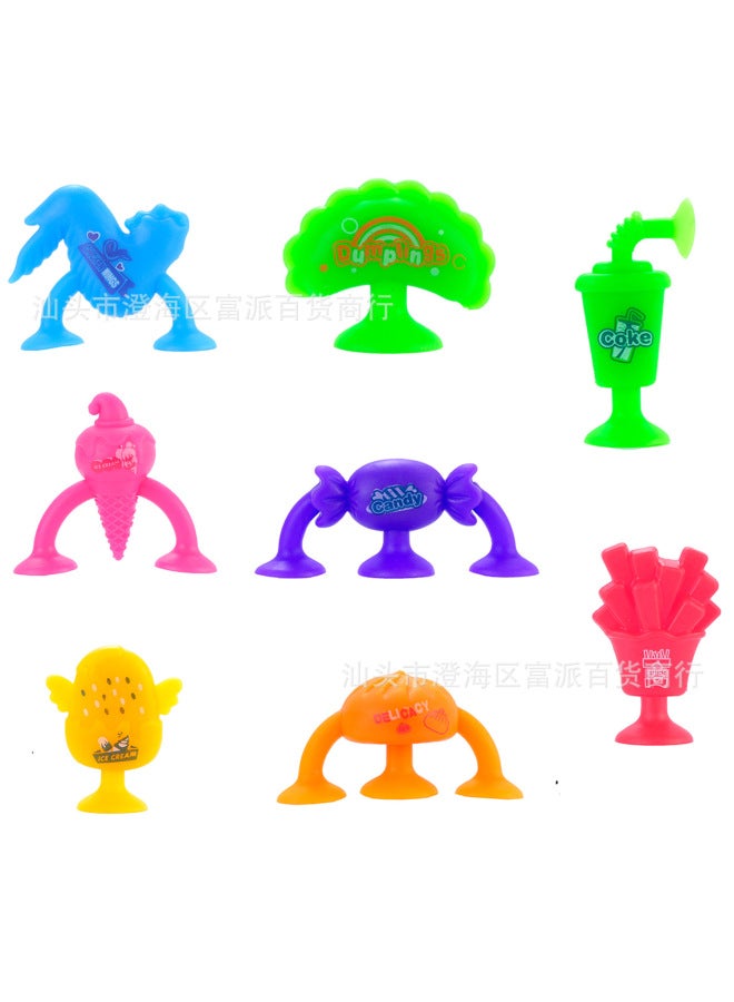 Fp Sucker Sticky Music Children's Bathroom Bath Toy French Fries Coke Chicken Wings Geometric Darts Educational Assembled Play - Image 4