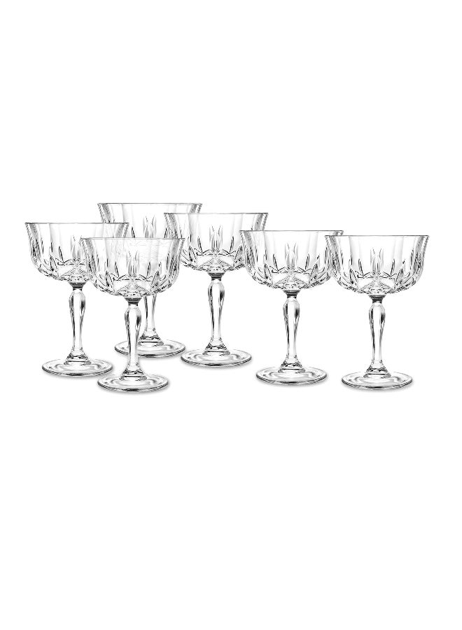 RCR 6-Piece Opera Elegant Design Luxion Eco Crystal Glass Champagne Goblet Set Clear 240 ml 25849020206 - Image 1