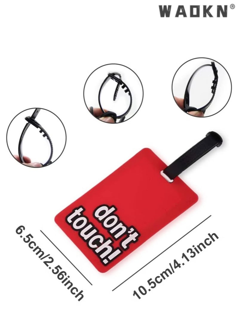 WAOKN 7PCS Luggage Tag with Name ID Card,Flexible  PVC Soft Rubber Luggage Tags Personalised Identifier ID Labels, Colorful Secure Travel Luggage Labels for Travel,Fashionable Silicone Tags  - Image 3