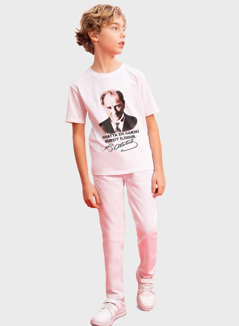 DeFacto Boy Straight Fit Straight Leg White Jeans