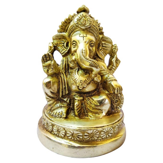 BRASS STATUE GANESH JI GANPATI BAPPA MURTI GIFT LORD GANESHA IDOLS FOR PUJA AT HOME MANDIR TEMPLE