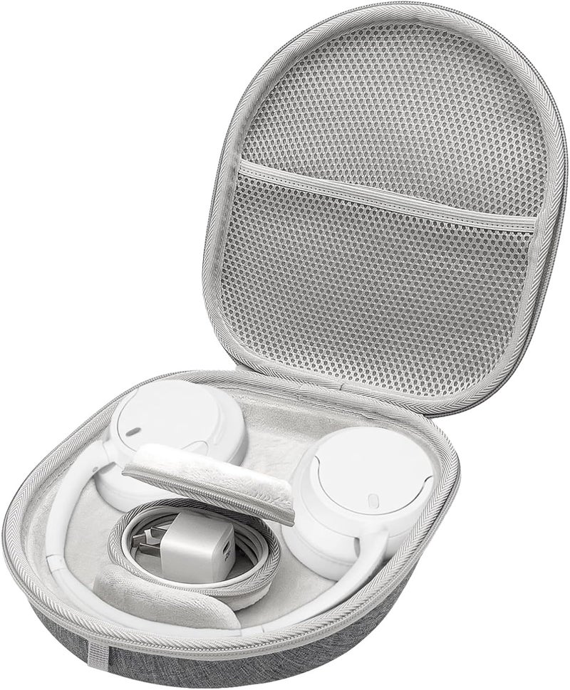 Mocamoro حقيبة صلبة لسماعات Sony WH-CH720N 710N 520 510، Bose QuietComfort QC Ultra 45 35، JBL Tune Live، حقيبة تخزين سفر عالمية مع جيب شبكي وحقيبة إضافية (رمادي) - Image 1